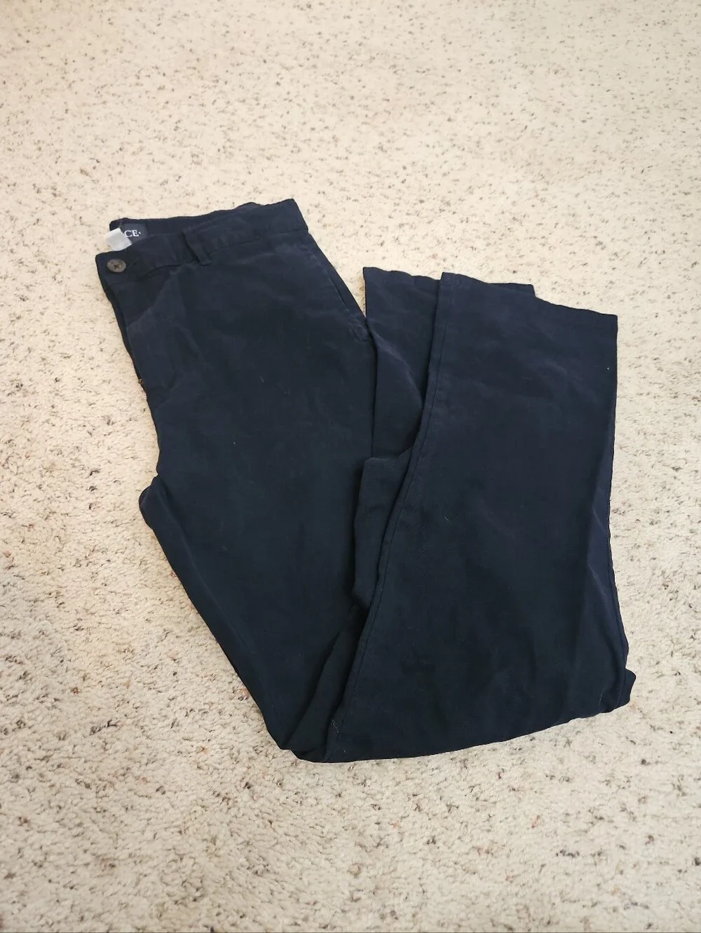 The Childrens Place Chino Pants Kids 16 Navy Blue Cotton Stretch Straight Leg